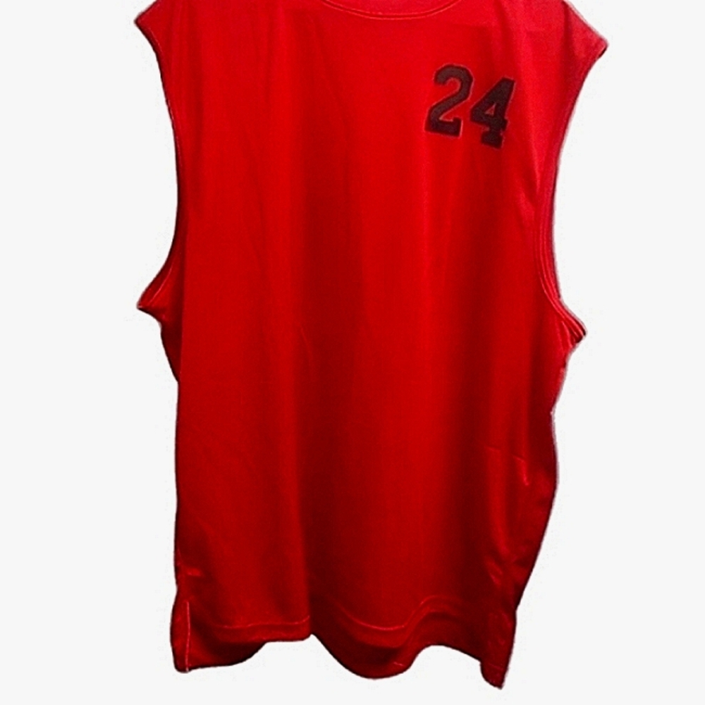 Foot Locker Vintage Red Polyester Mesh #24 Sleeveless Jersey. Sz. Men 2XL. NWOT!